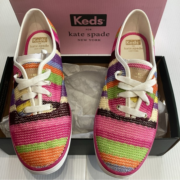 Keds x Kate Spade Double Decker Crochet Slip-On Shoes, Size 8 - Picture 2 of 10